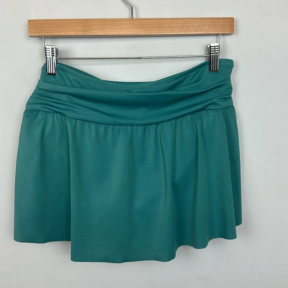 NWOT J.Crew Belted Swim Skirt Bottoms Teal Sz S